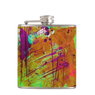 Flasques Peinture Abstraite couleur néon vert