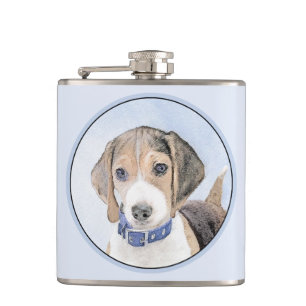 Flasques Peinture beagle - Cute Original Chien Art