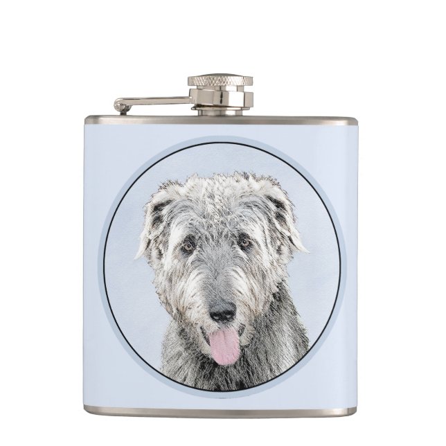 Flasques Peinture de Wolfhound irlandais - Joli art origina (Devant)