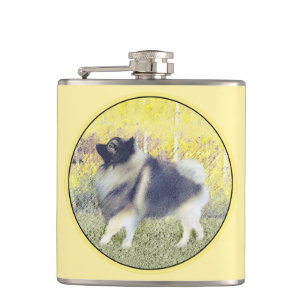 Flasques Peinture en teint de Keeshond - jolie art original