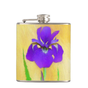 Flasques Peinture Iris à pois pourpre - Chien original mign