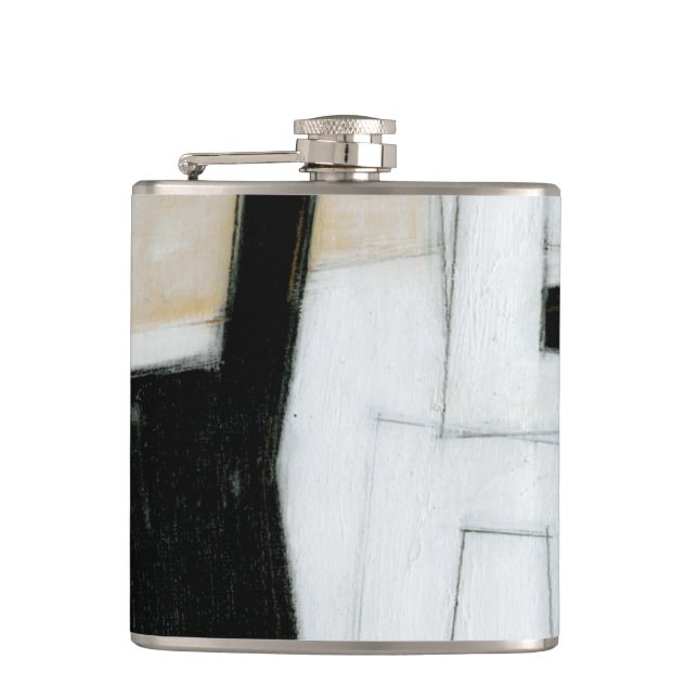 Flasques Peinture noire et blanche abstraite (Devant)
