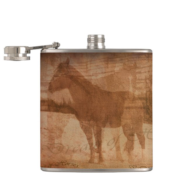 Flasques Peinture Rustique Cheval, Art Equin pour les amate (Ouvert)