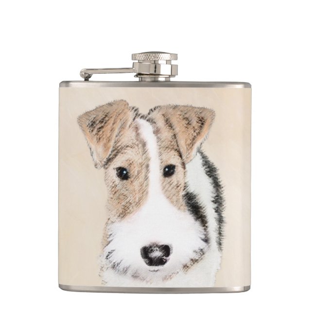 Flasques Peinture Terrier de Renard de fil - Cute Original  (Devant)