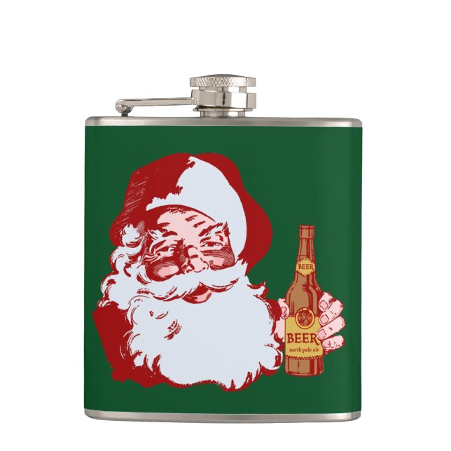 Flasques Père Noël rétro avec Noël de la bière (Devant)