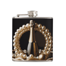 Perles élégantes et l'or Prosecco et noir