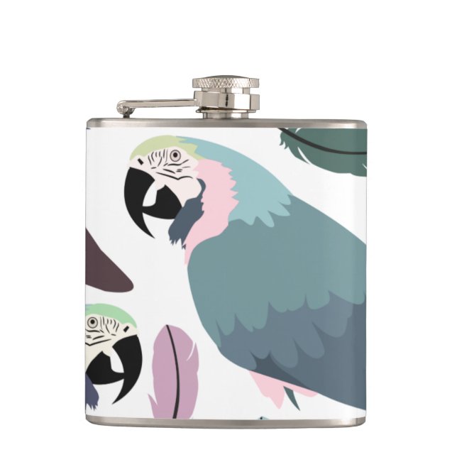 Flasques Perroquets modernes motif tropical  (Devant)