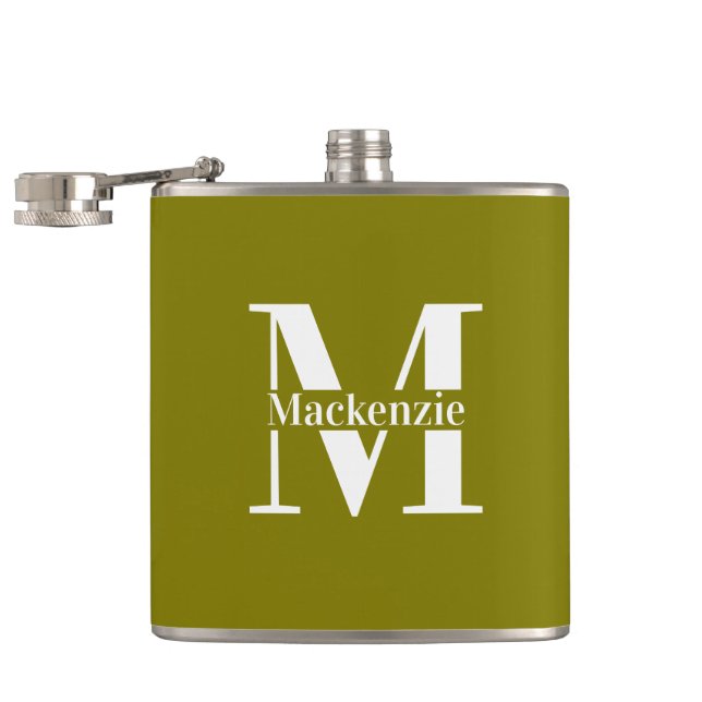 Flasques Personalized Custom Made Monogrammed Green (Ouvert)