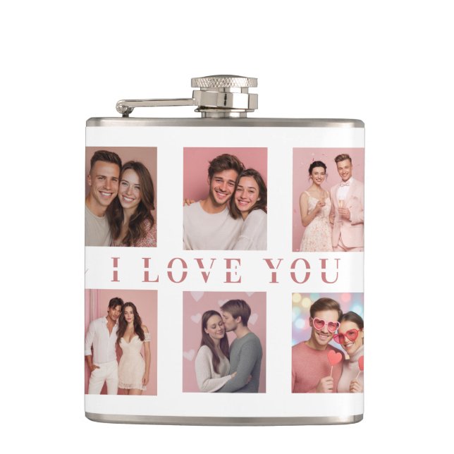 Flasques Personalized Valentine's Day Flask | Custom Photos (Devant)