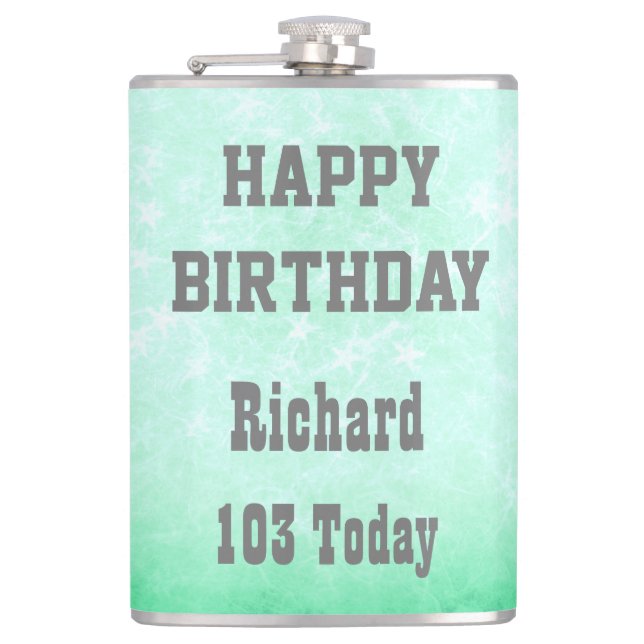 Flasques Personnalisé Happy 103e anniversaire design (Devant)