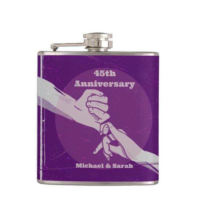 Flasques Personnaliser anniversaire couple romantique main  (Devant)