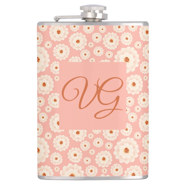Flasques Petit Monogramme en poudre rose (Devant)