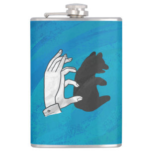 Flasques Petit Ours Ombre Sur Bleu