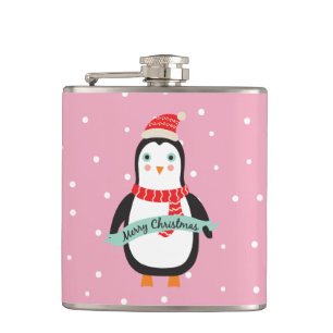 Flasques Petit pingouin mignon "Joyeux Noël " de Noël