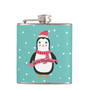 Flasques Petit pingouin mignon "Joyeux Noël " de Noël