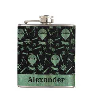 Flasques Petit Steampunk Verdigris Balloons Thème Personna