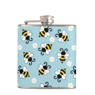 Flasques Petites abeilles mignonnes et fleurs marguerites m