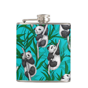 Flasques Petits panda turquoise