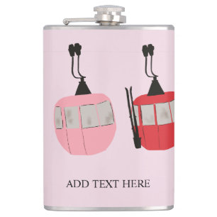 Flasques Pink Retro Ski Ascenseur Gondola Skier