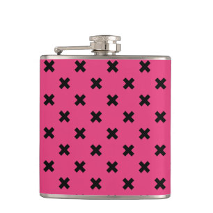Flasques Piqûres de croix noire sur fuchsia