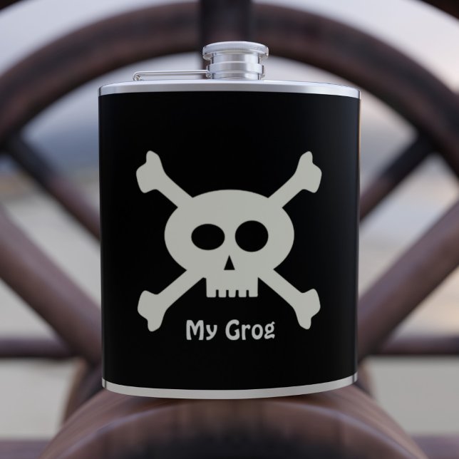 Flasques Pirate Grog Cug Skull & Crossbones Hip Flask (Créateur téléchargé)