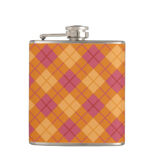 Flasques Plaid polarisé dans l'orange et le rose