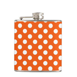 Flasques Pois blancs sur orange