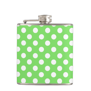 Flasques Pois blancs sur vert pomme