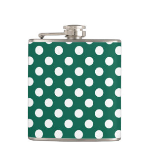Flasques Pois blancs sur vert sauge