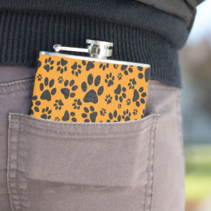Flasques Pois de chien noir et blanc Pointe Polka sur dahli