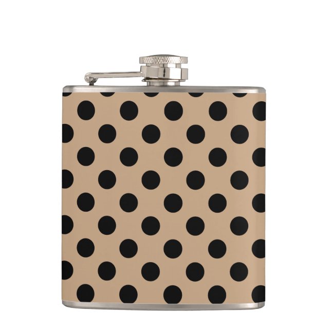 Flasques Pois noirs sur beige (Devant)