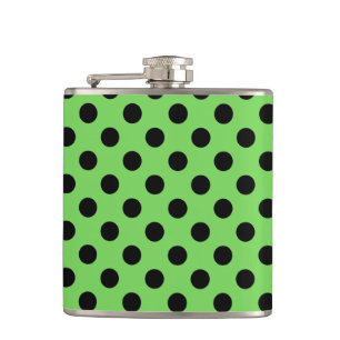 Flasques Pois noirs sur vert citron
