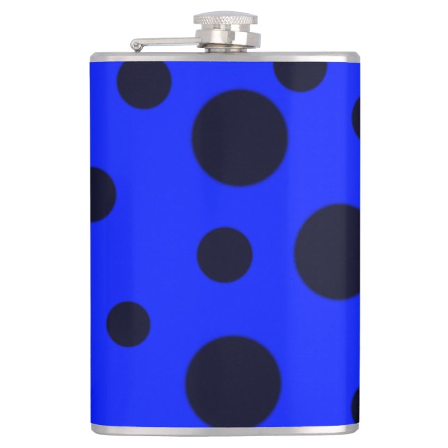Flasques Pois simple Noir moderne sur motif bleu (Devant)