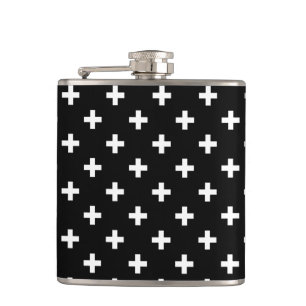 Flasques Polka blanche croise sur noir