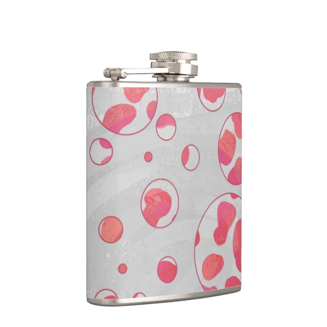 Flasques Polka Dot Dalmatie rose et blanc (Droite)