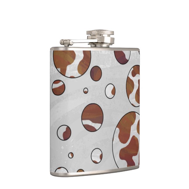 Flasques Polka Dot Vache Brown et blanche (Droite)