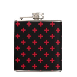 Flasques Polka rouge croise sur noir