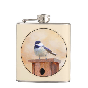 Flasques Poulet sur la peinture d'oiseaux Art original