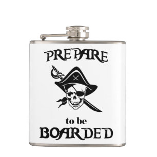 Flasques Préparez-vous à embarquer Crâne et épée de pirate 