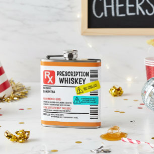 Flasques Prescription drôle Whiskey Étiquette d'avertisseme