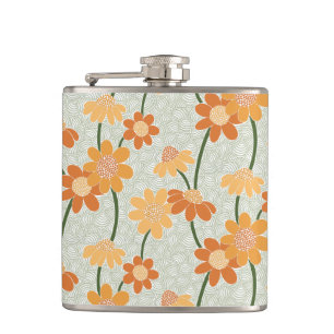 Flasques Pretty retro muted 1970 s flowers