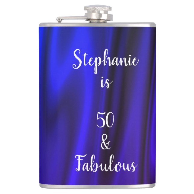 Flasques Profond Neon Bleu Silky Satin brillant 50 & Fabule (Devant)