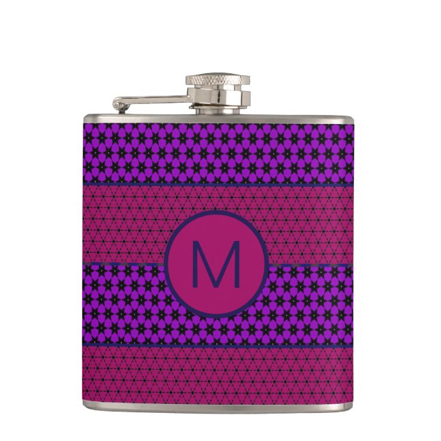 Flasques Purple and Magenta Pattern Striped Monogram (Devant)