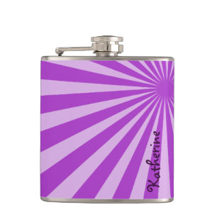 Flasques Purple Sunburst "Ajouter votre nom"