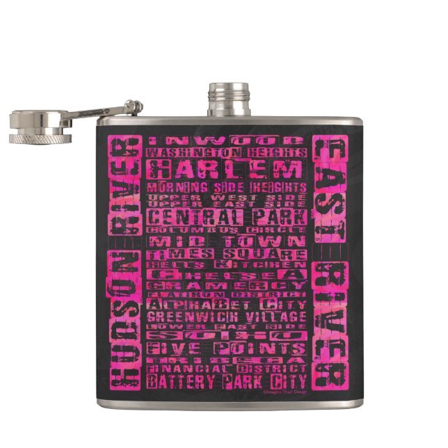 Flasques Quartiers NYC Hot Rose (Ouvert)