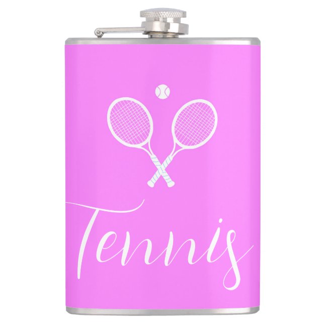 Flasques Raquettes de tennis et boule rose profond (Devant)