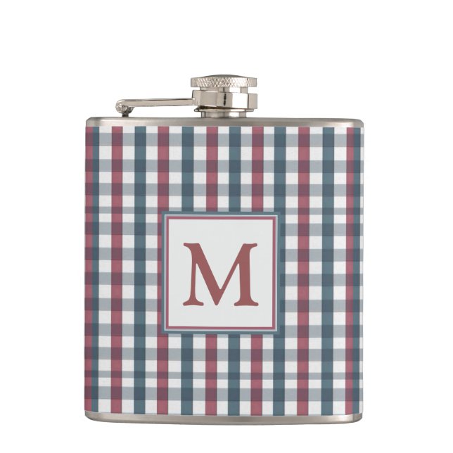 Flasques Red, White and Blue Plaid Monogram (Devant)