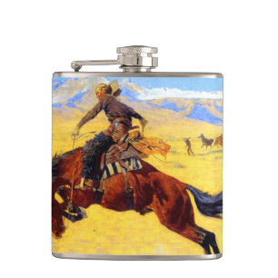 Flasques Remington Old West Horse et Cowboy