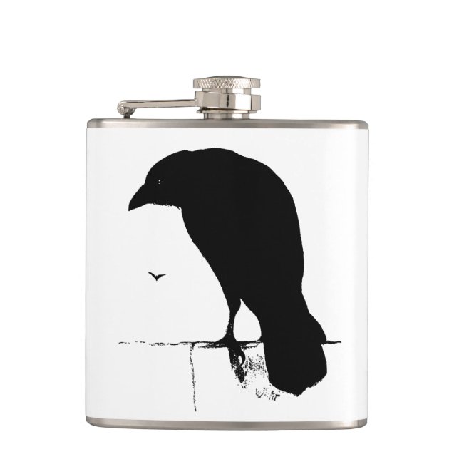 Flasques Rétro corneille de Goth Ravens de silhouette (Devant)