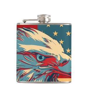 Flasques Rétro drapeau patriotique américain d'Eagle
